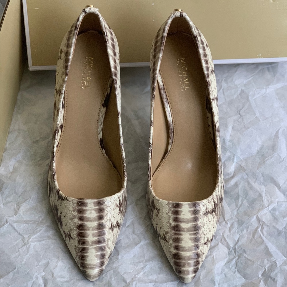 Michael Kors Dorothy Leather Pumps Snake Print